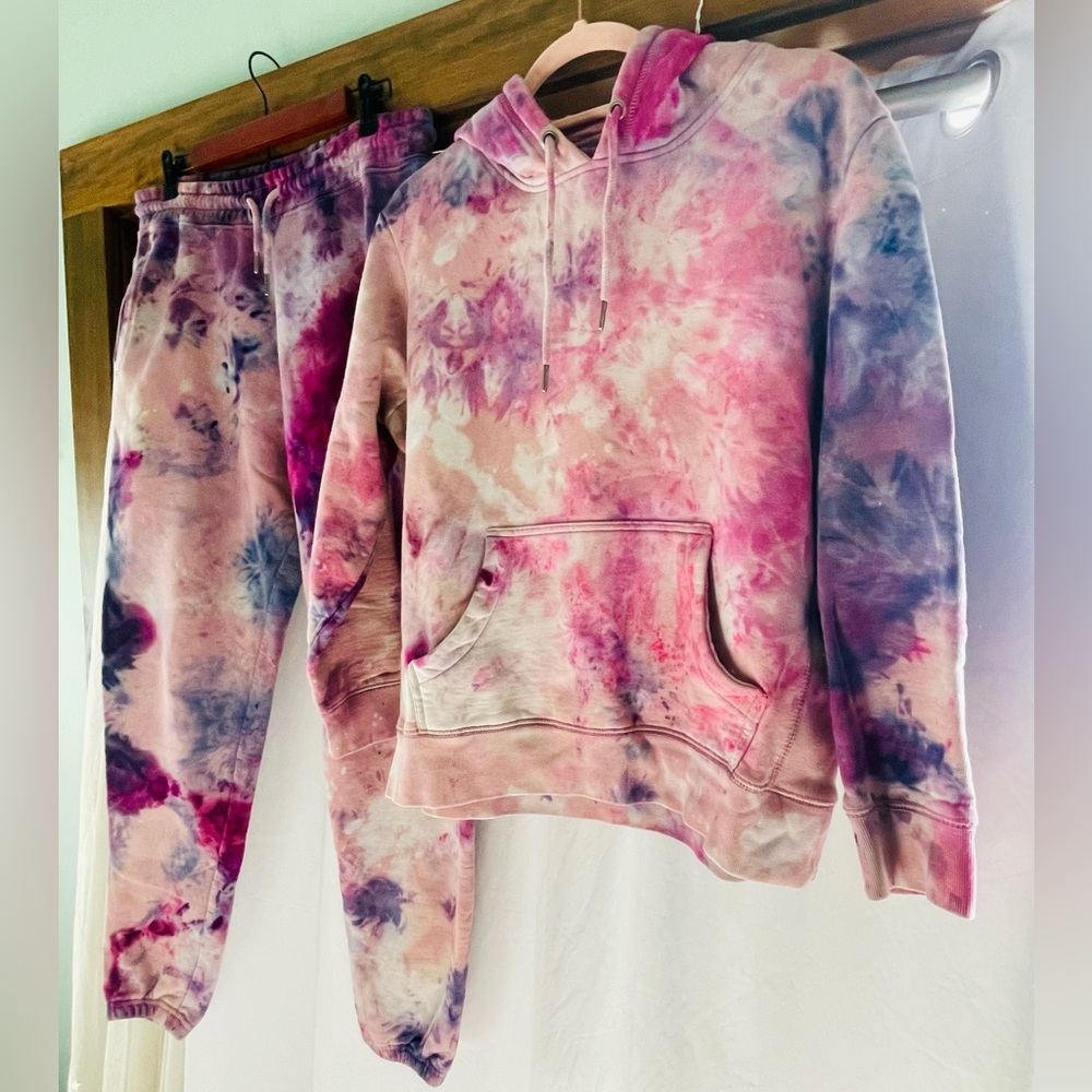 Organic Cotton Fleece Rose Quartz Hoodie & Sweatpants Set - Picture 3 of 12